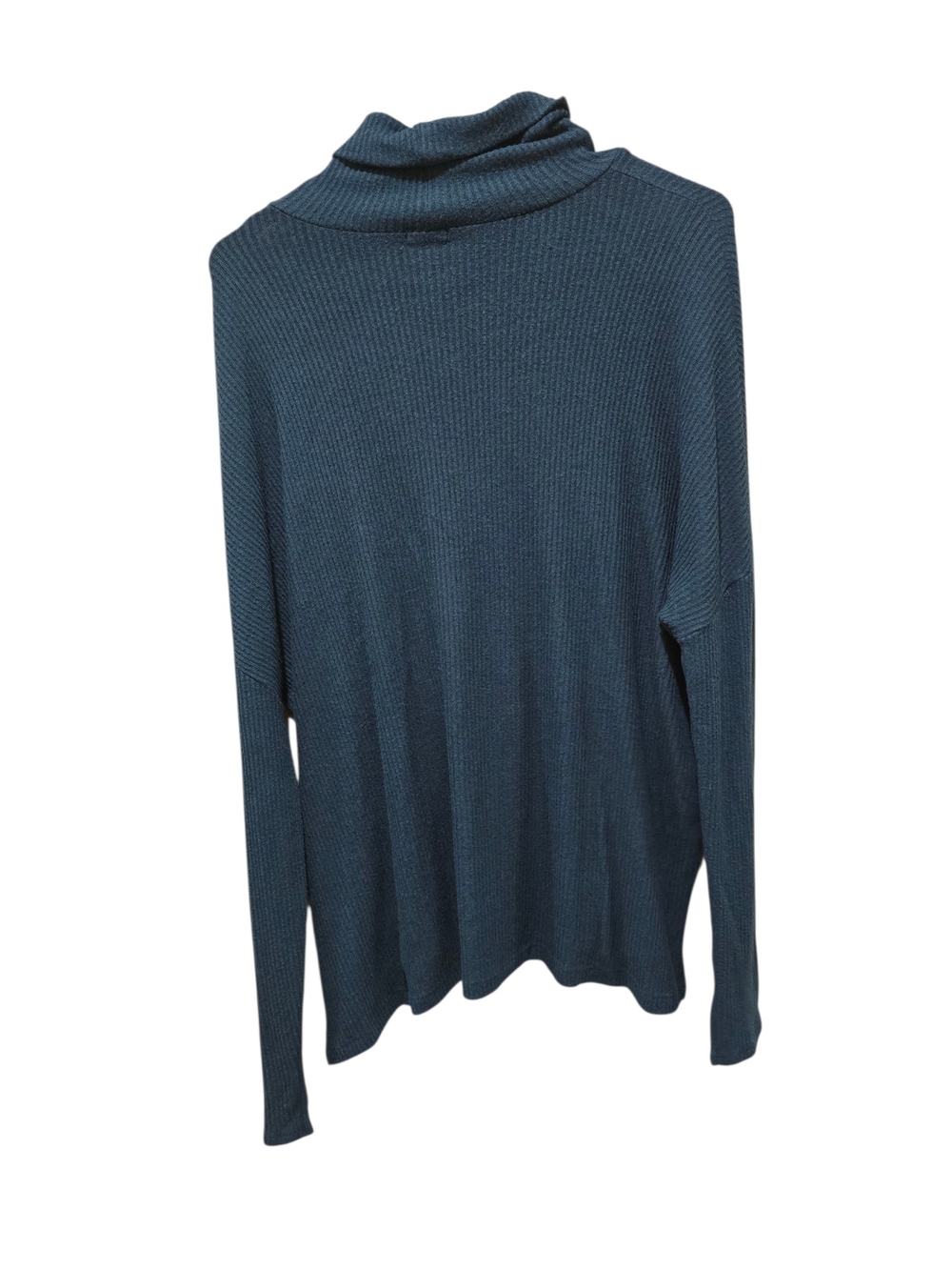 aerie Ribbed Teal Lightweight Cowl Neck Sweater Medium - Picture 2 of 7